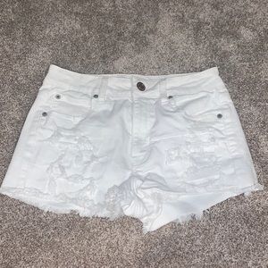 White American Eagle jean shorts.